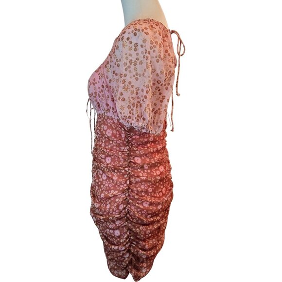 FREE PEOPLE X Revolve Tessa Dress - Tea Primrose Rouched Sz: S Floral - Picture 8 of 13